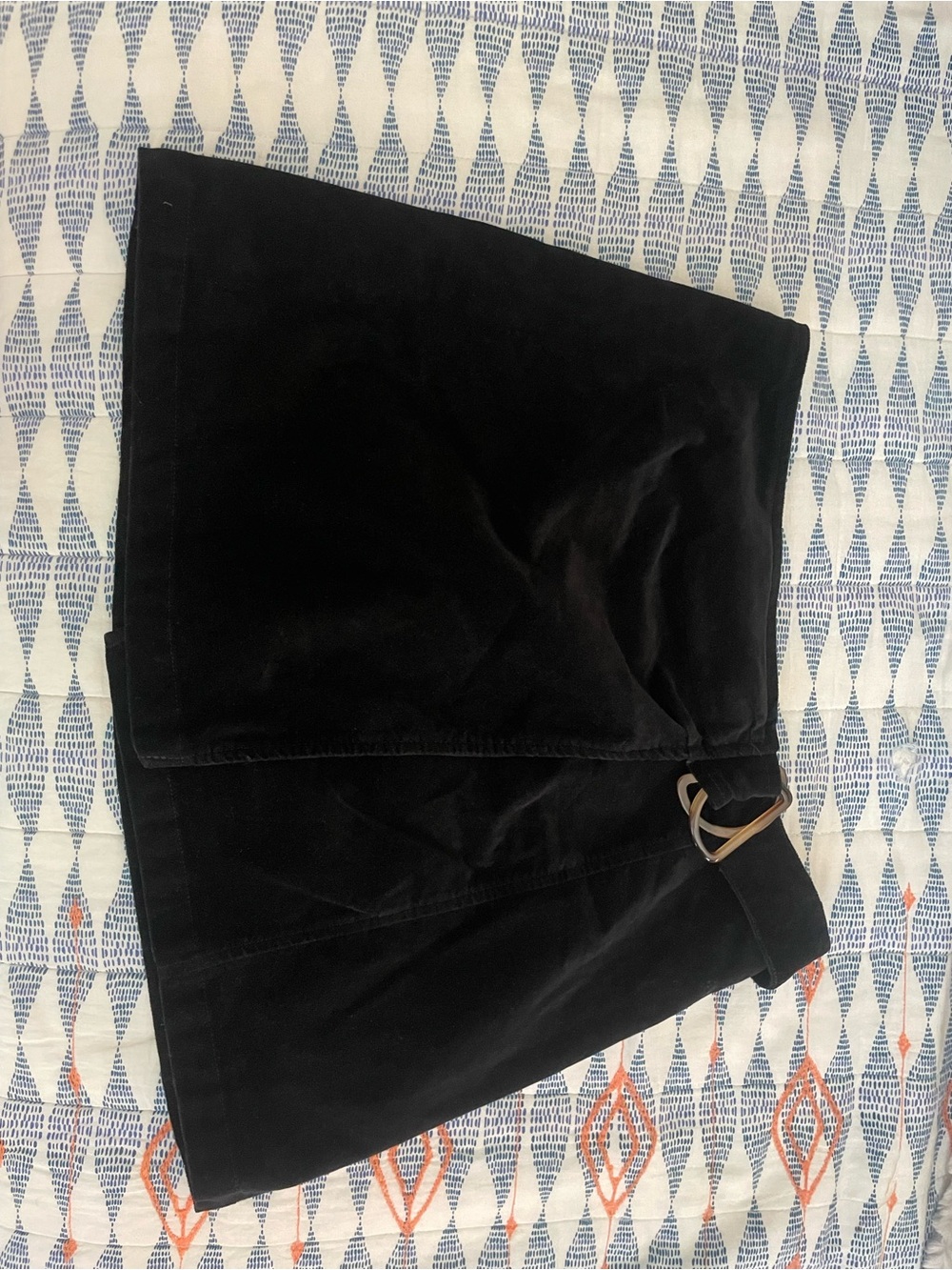 Urban Outfitters Black Velvet Mini Skirt with Waist Tab